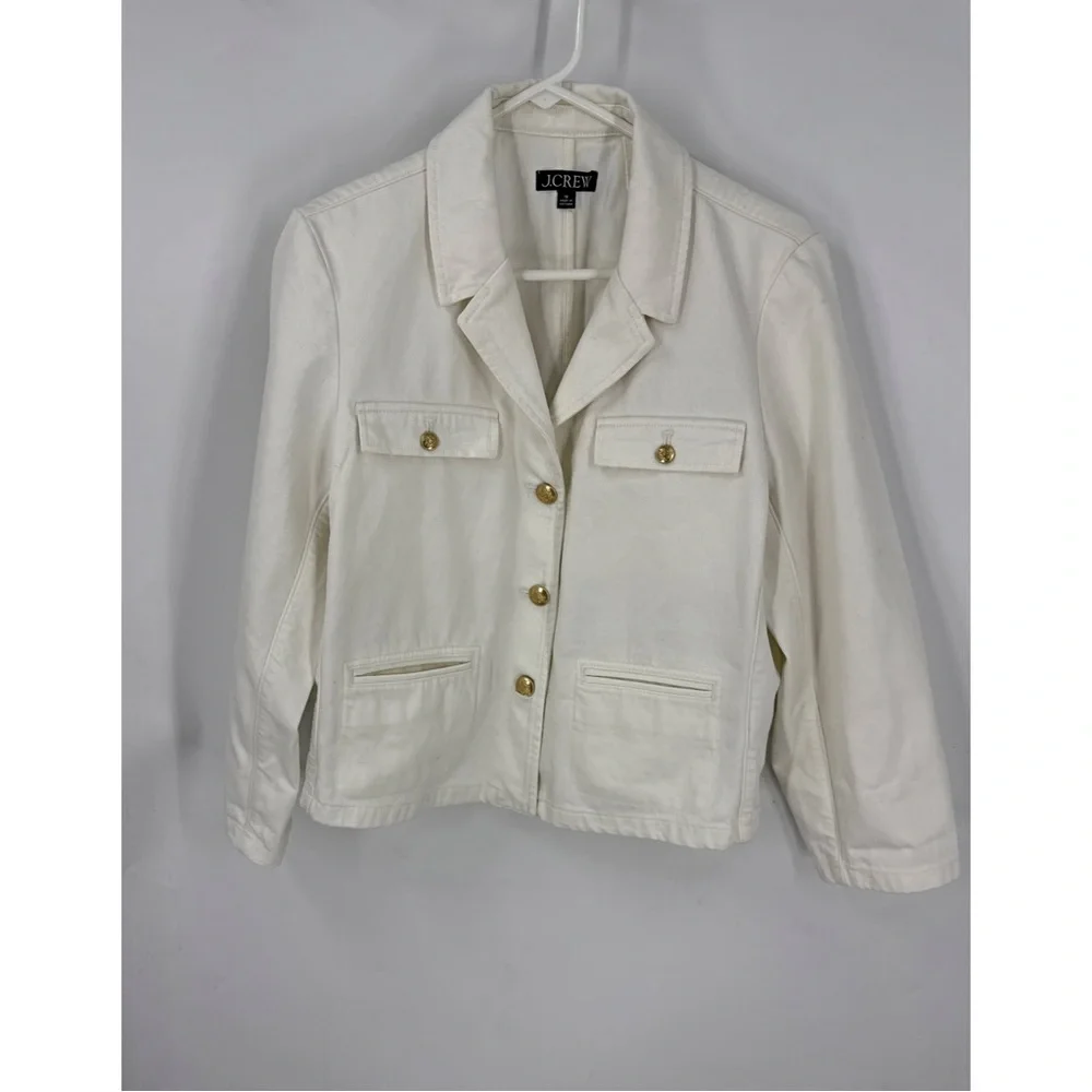 J. Crew Women's Ivory Blazer with Gold Buttons